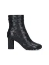 Bottega Veneta Dark Brown Leather Atomic Ankle Boots In Black  