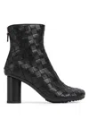 Bottega Veneta Dark Brown Leather Atomic Ankle Boots In Black