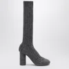 Bottega Veneta Melange Grey Fabric Atomic Ankle Boots In Grey