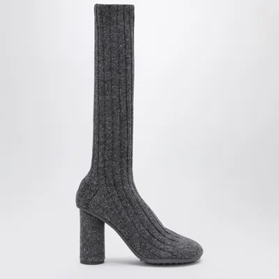 BOTTEGA VENETA ATOMIC ANTHRACITE GREY SOCK EFFECT BOOT IN WOOL BLEND