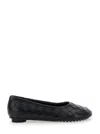 Bottega Veneta Atomic Black Ballet Shoes With Intrecciato Motiv In Leather Woman