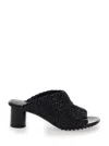 Bottega Veneta Atomic Block Heel Mules With Open Toe In Black