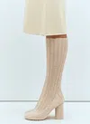 Bottega Veneta Atomic Knitted Knee-high Sock Boots In Beige