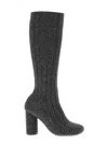 Bottega Veneta Knitted Wool Ribbed Boot In Gray