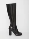 Bottega Veneta Black Leather Atomic Boots In Black