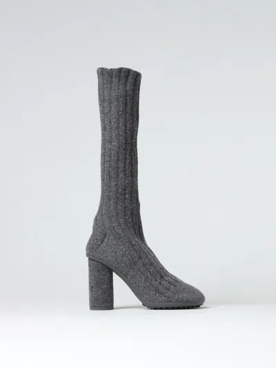Bottega Veneta Atomic Boots In Ribbed Wool In Charcoal