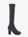 Bottega Veneta Melange Grey Fabric Atomic Ankle Boots In Grey