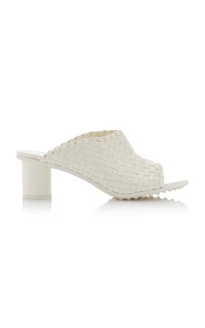 Bottega Veneta Atomic Intrecciato Leather Mules In White