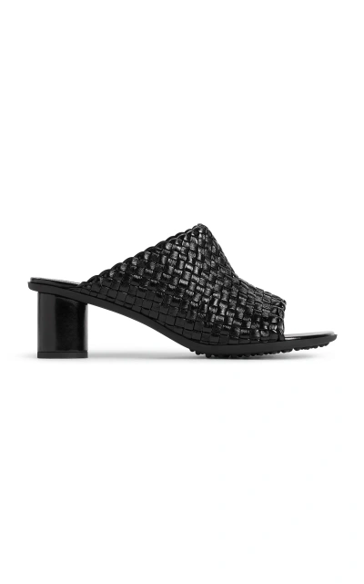 Bottega Veneta Atomic Intrecciato Vegan Leather Mules In Black