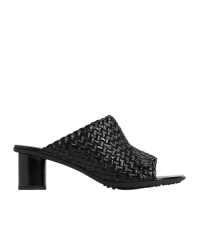 BOTTEGA VENETA BOTTEGA VENETA ATOMIC INTRECCIATO HEELED MULES