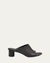 Bottega Veneta Atomic Leather Cylinder-heel Mules In Black