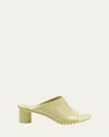 Bottega Veneta Atomic Leather Cylinder-heel Mules In Rubber