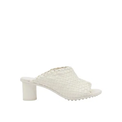 Bottega Veneta Atomic Leather Mule Sandals In White