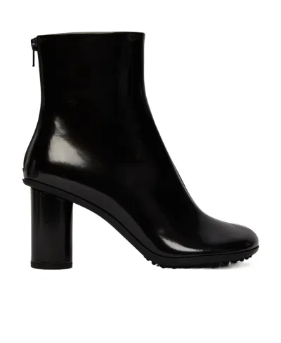 Bottega Veneta Tube Heel Atomic Leather Booties 10cm In Black