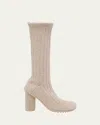 Bottega Veneta Atomic Knitted Knee-high Sock Boots In Dune Melange