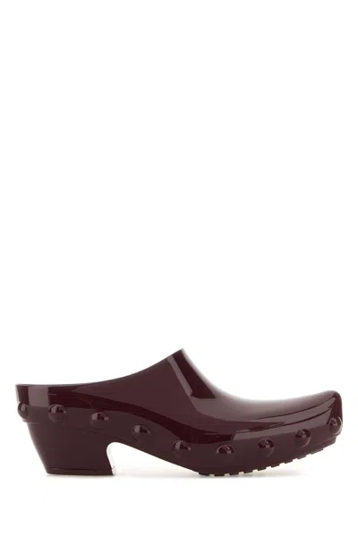 Bottega Veneta Aubergine Rubber Gondola Mules In Burgundy