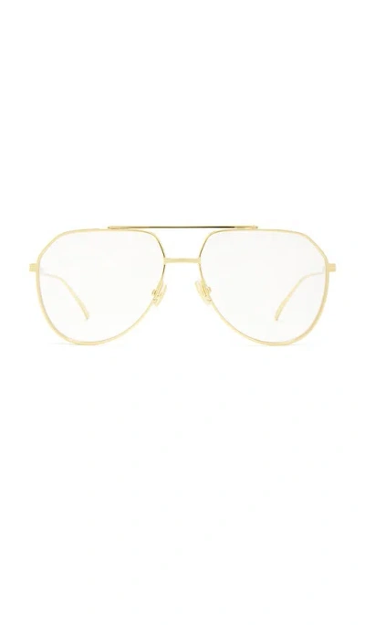 Bottega Veneta Aviator Eyeglasses In Gold
