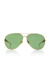 Bottega Veneta Aviator Sunglasses In Green