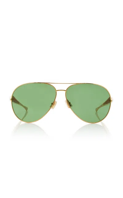 Bottega Veneta Bv1305s Linea Unapologetic Sunglasses In Green