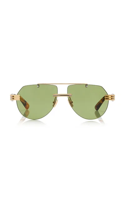BOTTEGA VENETA AVIATOR-FRAME METAL SUNGLASSES