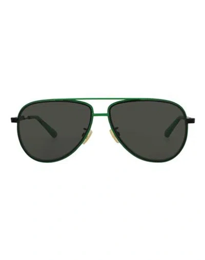 Bottega Veneta Aviator-frame Metal Sunglasses Man Sunglasses Multicolored Size 59 Metal In Green