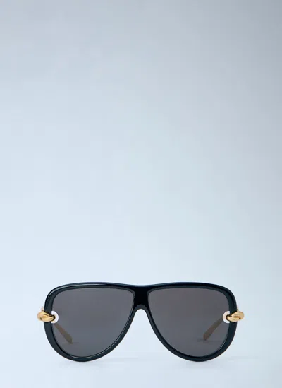 Bottega Veneta Aviator Knot Sunglasses In Black