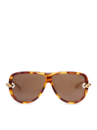 Bottega Veneta Aviator Knot Sunglasses In Brown