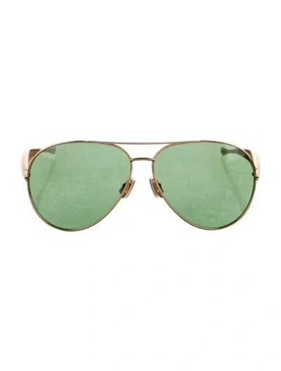 Pre-owned Bottega Veneta Aviator Mirrored Sunglasses In Gold