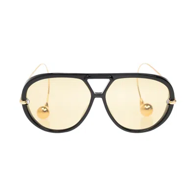 Pre-owned Bottega Veneta Aviator Sunglasses 'black/gold/yellow' | Men's Size Onesize