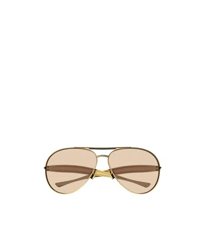 Bottega Veneta Aviator Sunglasses In Brown