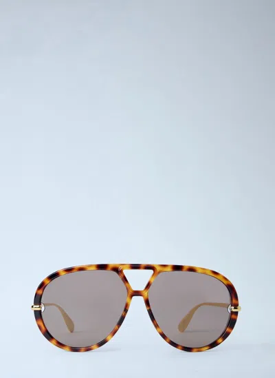 Bottega Veneta Aviator Sunglasses In Brown