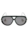 Bottega Veneta Bv1273s Linea Unapologetic 008 Green Silver Grey Sunglasses In Green
