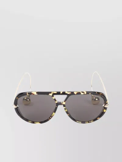 Bottega Veneta Aviator Sunglasses Double Bridge In Gray