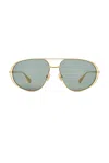 Bottega Veneta Double-framed Aviator Sunglasses In Green
