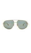 Bottega Veneta Double-framed Aviator Sunglasses In Green