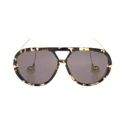 Pre-owned Bottega Veneta Aviator Sunglasses 'havana/gold/grey' | Brown | Men's Size Onesize