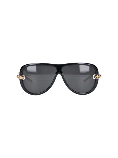 Bottega Veneta Aviator Sunglasses "knot" In Black