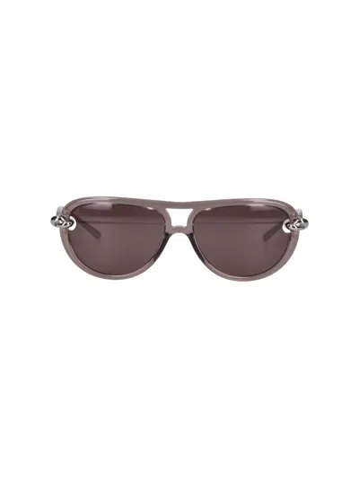 Bottega Veneta Aviator Sunglasses "knot" In Brown