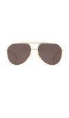Bottega Veneta Aviator Sunglasses In Gold