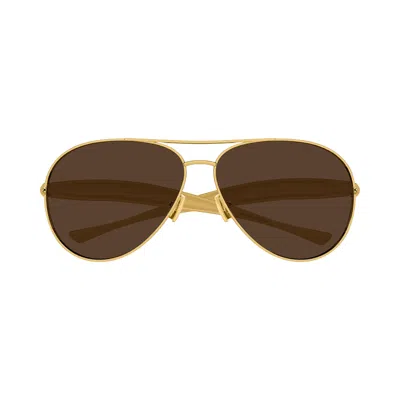 Pre-owned Bottega Veneta Aviator Sunglasses 'shiny Gold/brown' | Women's Size Onesize