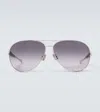 Bottega Veneta Aviator Sunglasses In Silver