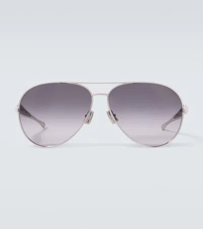 Bottega Veneta Aviator Sunglasses In Silver
