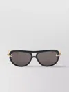 Bottega Veneta Aviator Sunglasses With Curved Arms And Gold-tone Metallic Temples In Black