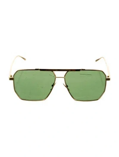 Pre-owned Bottega Veneta Aviator Tinted Sunglasses In Gold