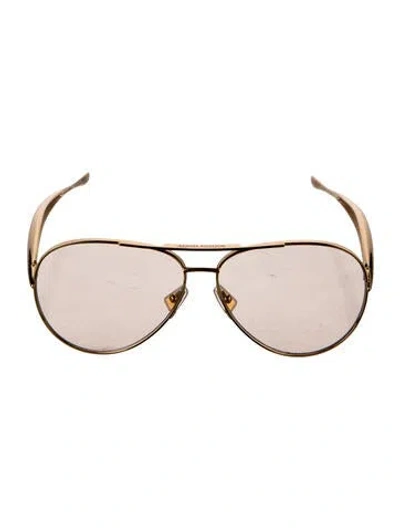 Pre-owned Bottega Veneta Aviator Tinted Sunglasses In Gold