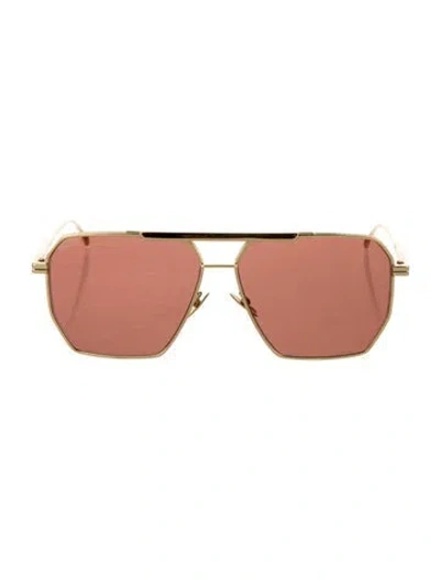 Pre-owned Bottega Veneta Aviator Tinted Sunglasses In Gold/metallic