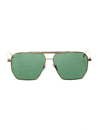 Pre-owned Bottega Veneta Aviator Tinted Sunglasses In Gold/metallic