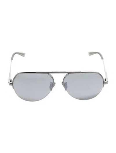 Pre-owned Bottega Veneta Aviator Tinted Sunglasses In Silver
