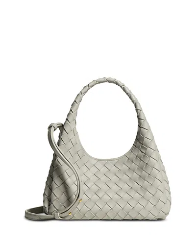 Bottega Veneta Baby Campana Intrecciato Nappa Leather Top Handle Clutch In White