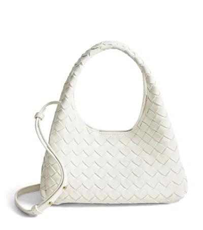 Bottega Veneta Baby Lambskin Campana Shoulder Bag In White